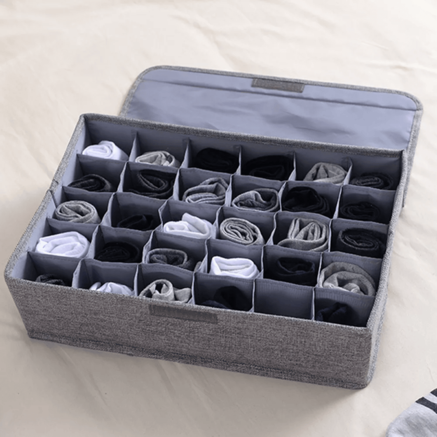 Ultimate Drawer Organizer: 24-Cell Collapsible Closet Solution for Socks, Ties, Handkerchiefs, Underwear, Belts and More!